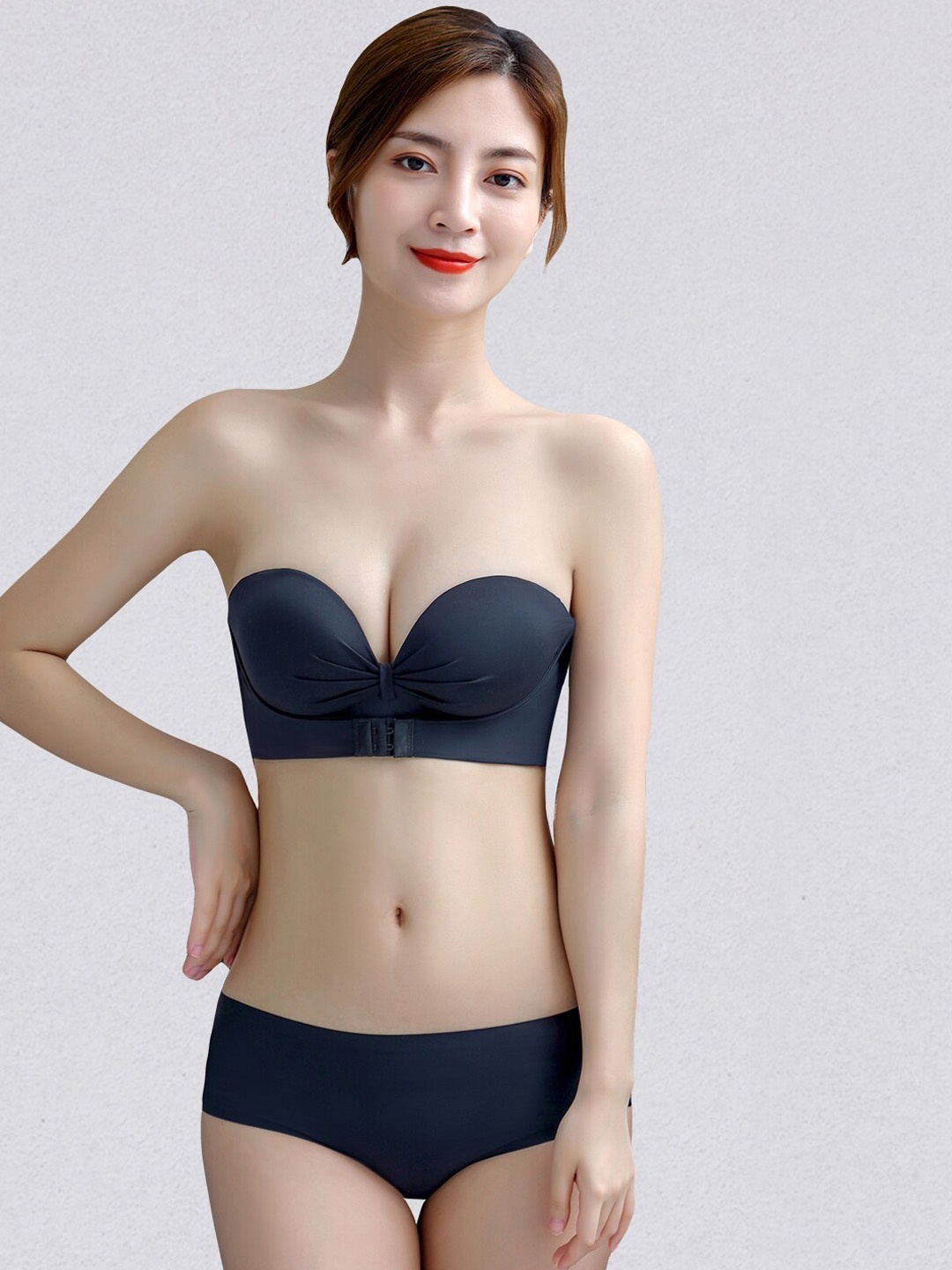 

JC Collection Self-Designed Lightly-Padded Lingerie Set, Black