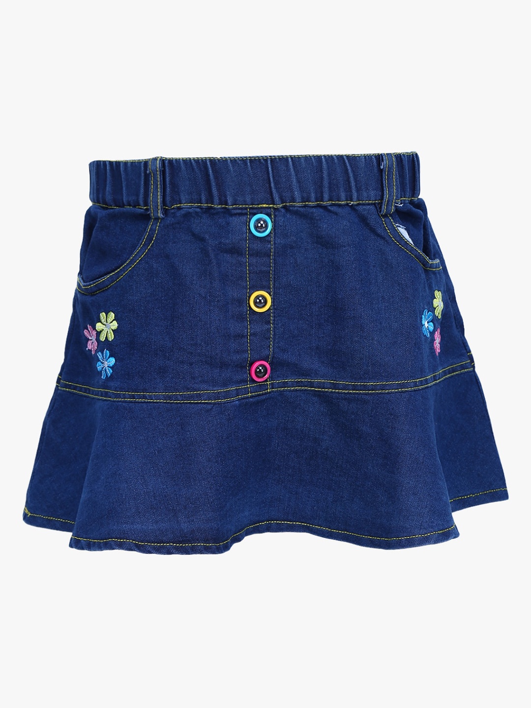 

V-Mart Girls Knee-Length A-Line Denim Skirt, Blue