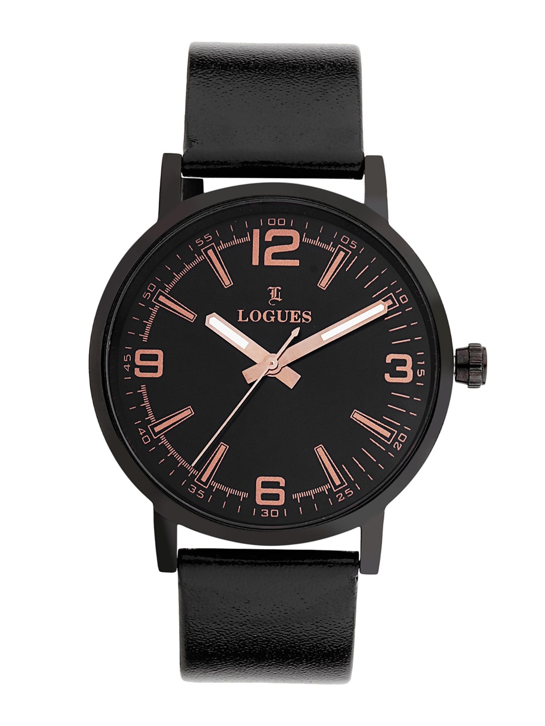 

LOGUES Men Printed Dial Leather Straps Analogue Watch G E-816 NL-03, Black