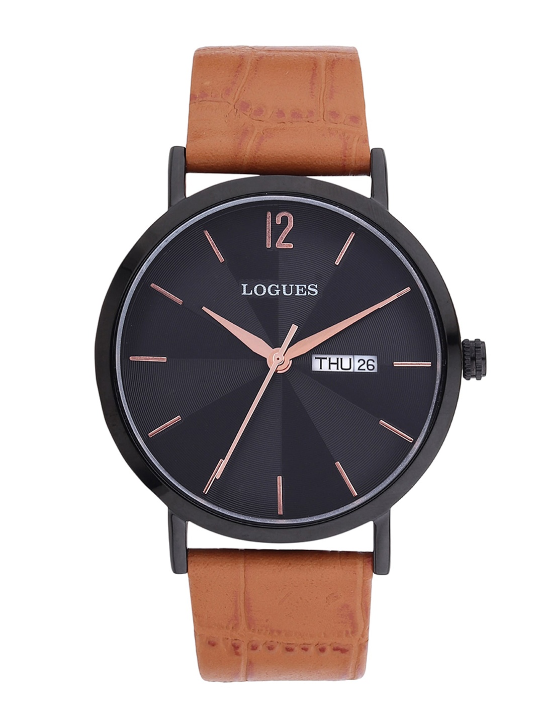 

LOGUES Men Leather Straps Analogue Watch G 4128 NLD-03, Brown