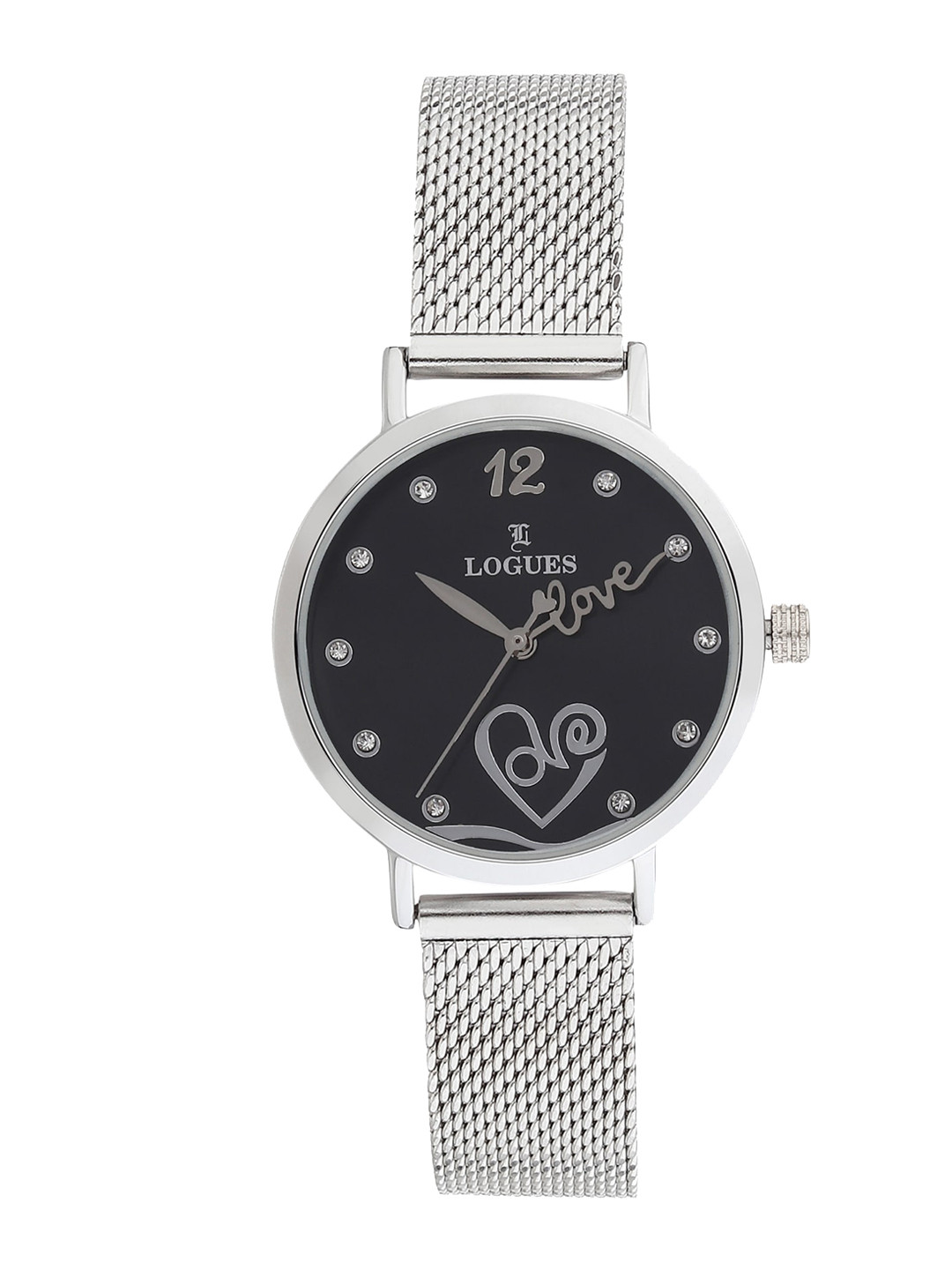 

LOGUES Women Dial & Stainless Steel Bracelet Style Straps Analogue Watch L 5082 SZ-03, Black