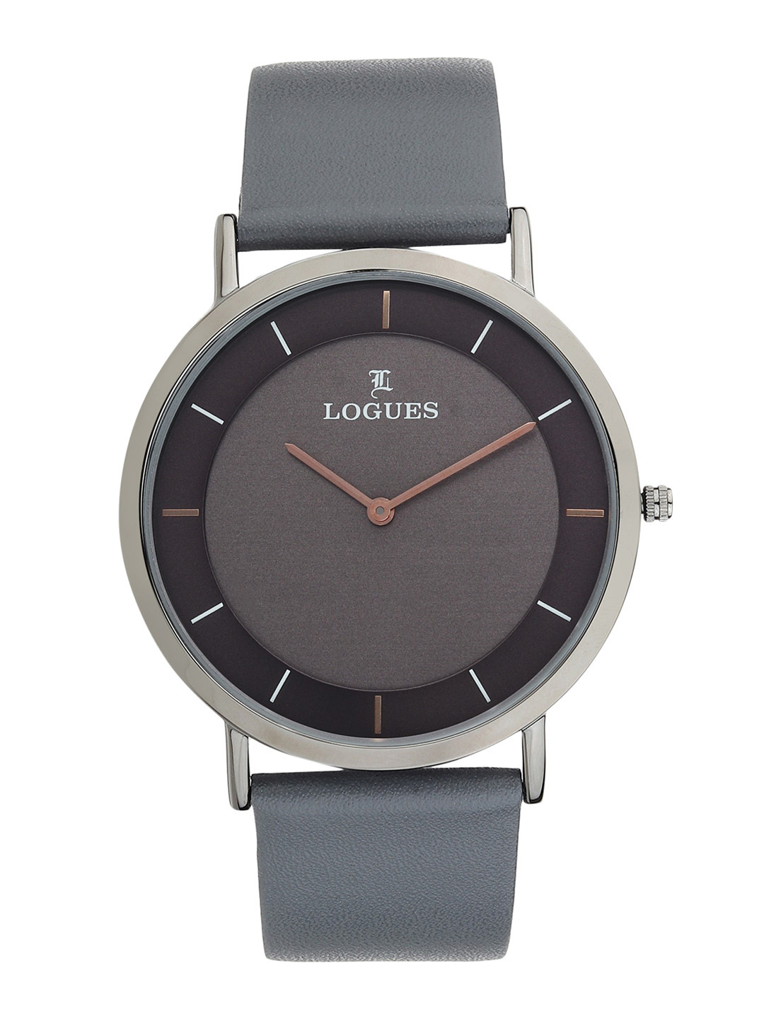 

LOGUES Men Leather Straps Analogue Watch G 1467 QL-27, Grey