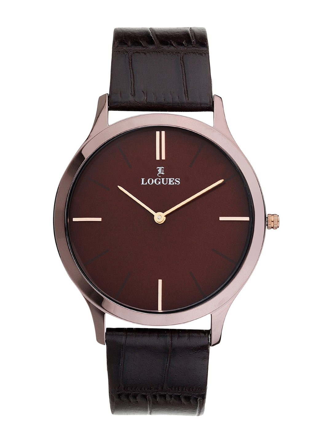 

LOGUES Men Leather Textured Straps Analogue Watch G 1476 CL-05, Black