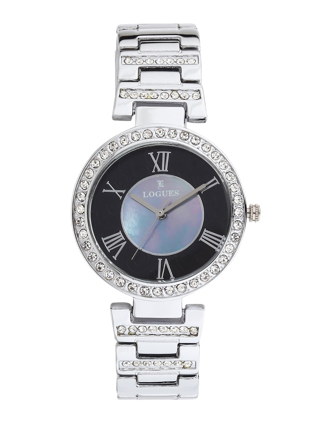 

LOGUES Women Embellished Dial & Wrap Around Straps Analogue Watch L 6033 SM-03-, Silver