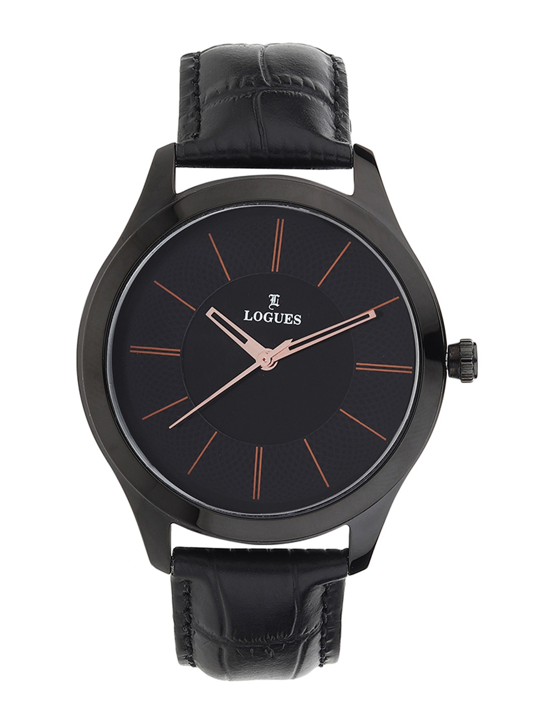 

LOGUES Men Leather Straps Analogue Watch G 2015 NL-03, Black