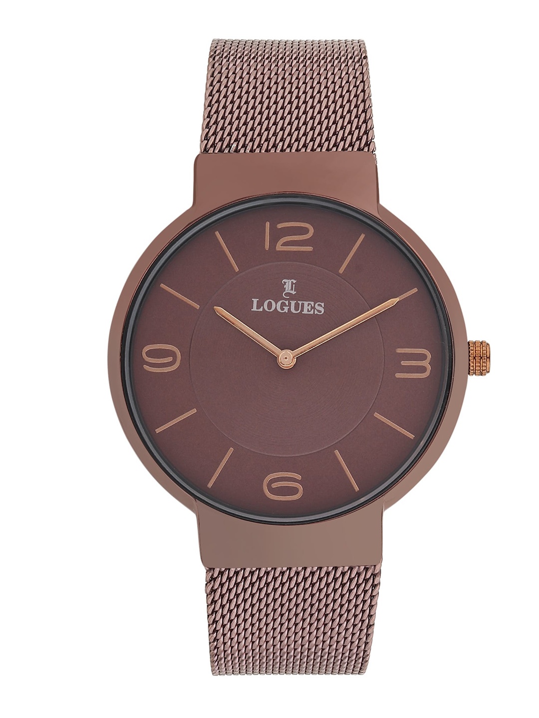

LOGUES Men Dial & Stainless Steel Bracelet Style Straps Analogue Watch G 1492 CZ-05, Brown