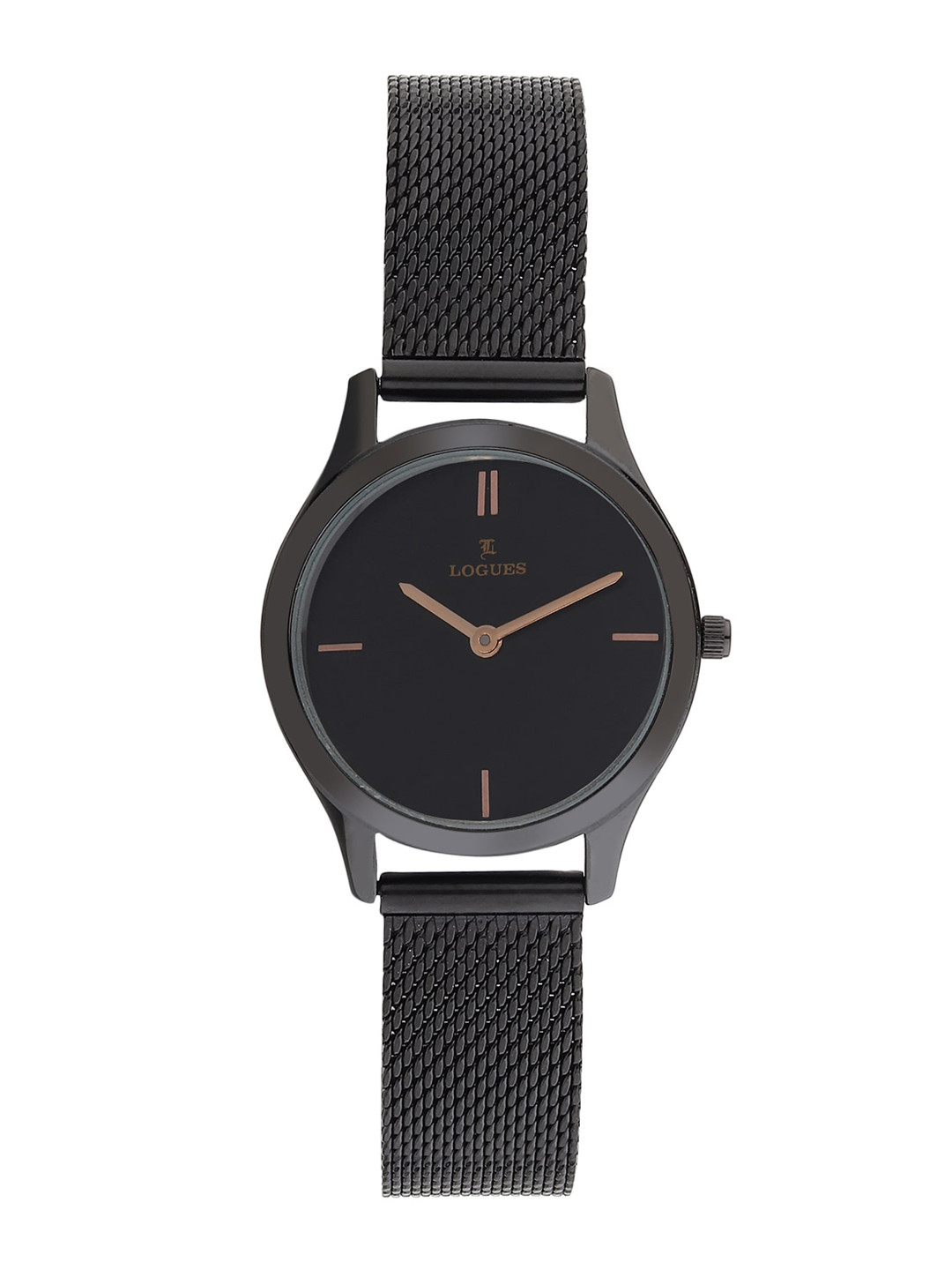 

LOGUES Women Stainless Steel Bracelet Style Straps Analogue Watch L 1476 NZ-03, Black
