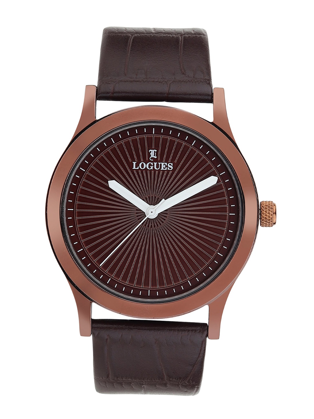 

LOGUES Men Leather Straps Analogue Watch G 4105 CL-05, Brown