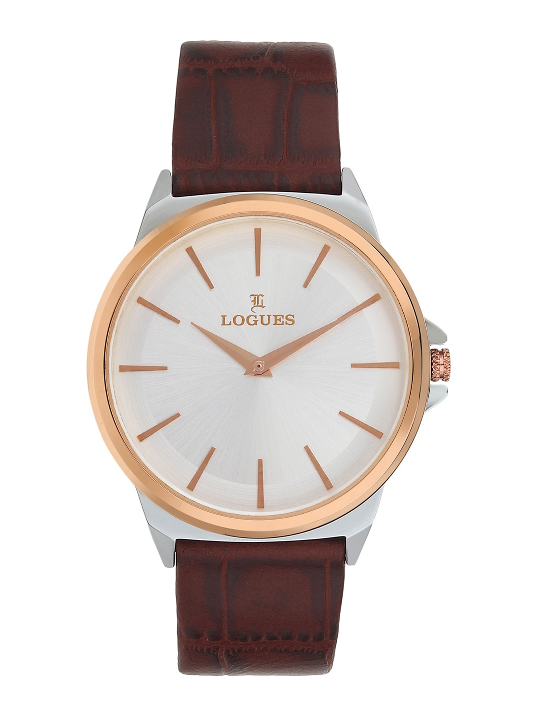 

LOGUES Men Leather Textured Straps Analogue Watch G 1502 SWL-02, Brown