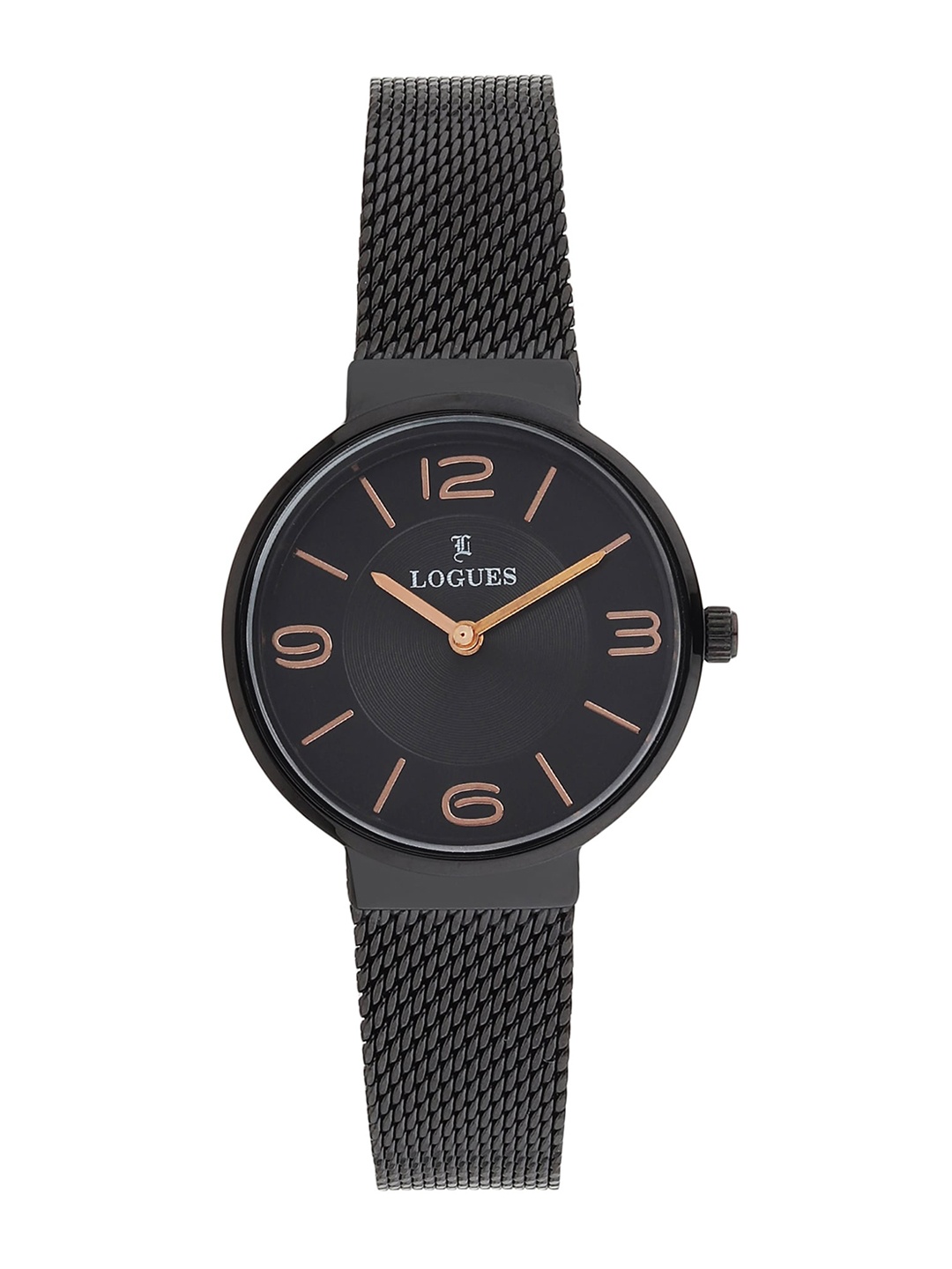 

LOGUES Women Stainless Steel Bracelet Style Straps Analogue Watch L 1492 NZ-03, Black
