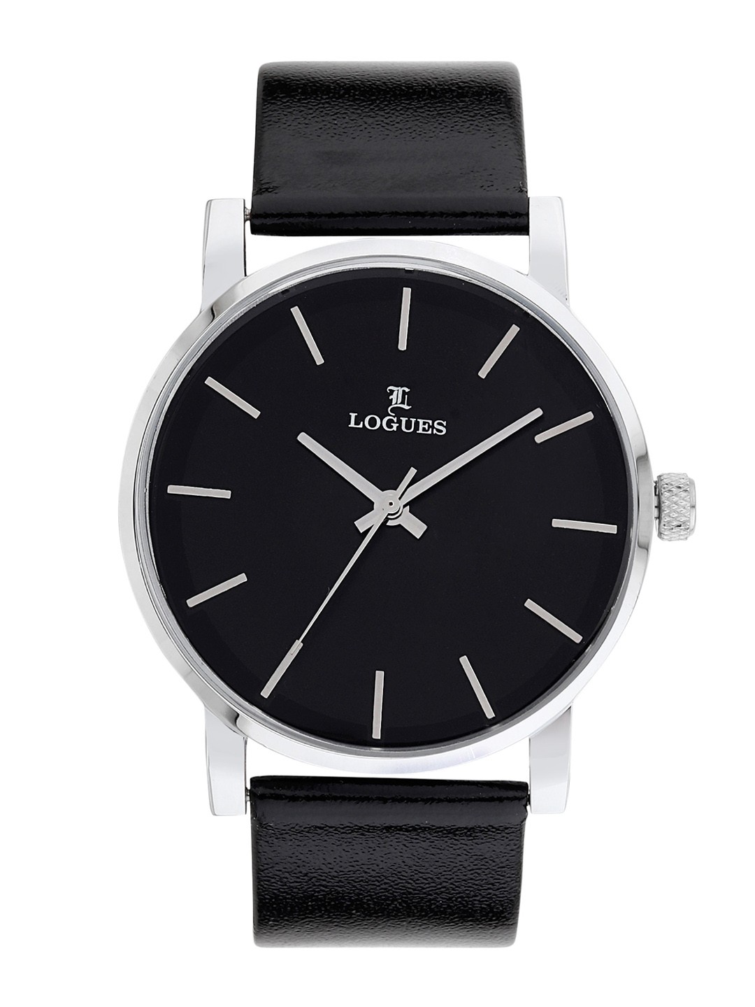 

LOGUES Men Leather Straps Analogue Watch G E-838 SL-03, Black
