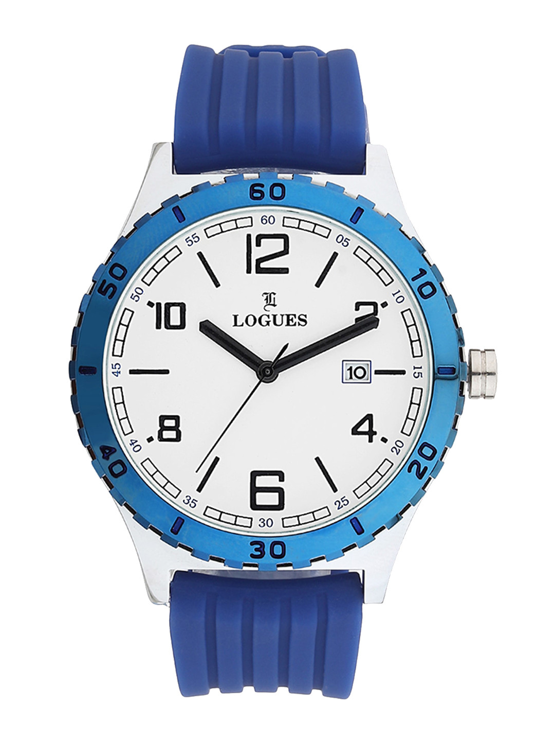 

LOGUES Men Printed Dial & Leather Straps Analogue Watch G E-1950 SVP-37, Blue