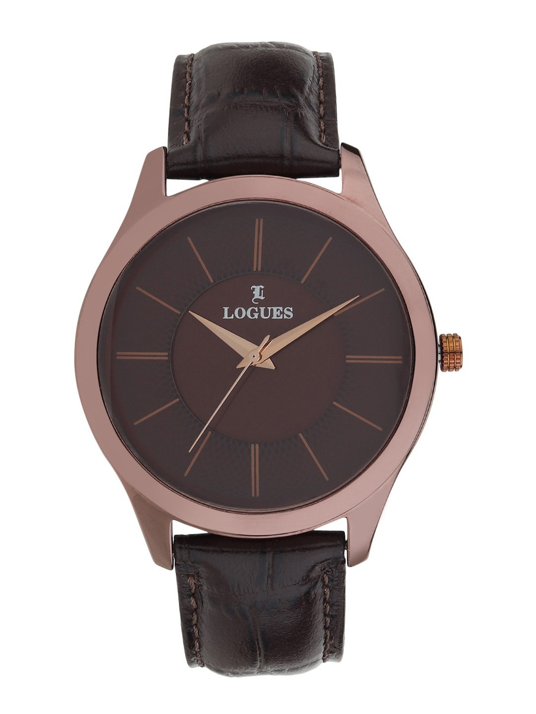

LOGUES Men Leather Straps Analogue Watch G 2015 CL-05, Black