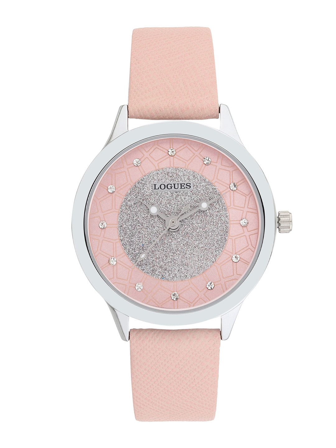 

LOGUES Women Leather Straps Analogue Watch L 5087 SL-09, Pink