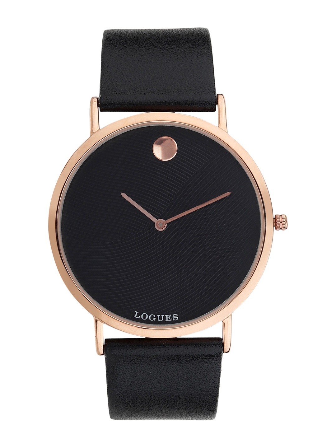 

LOGUES Men Leather Straps Analogue Watch G 1466 WL-03, Black