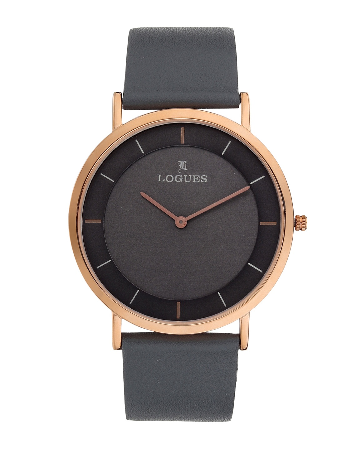 

LOGUES Men Leather Straps Analogue Watch G 1467 WL-27, Grey