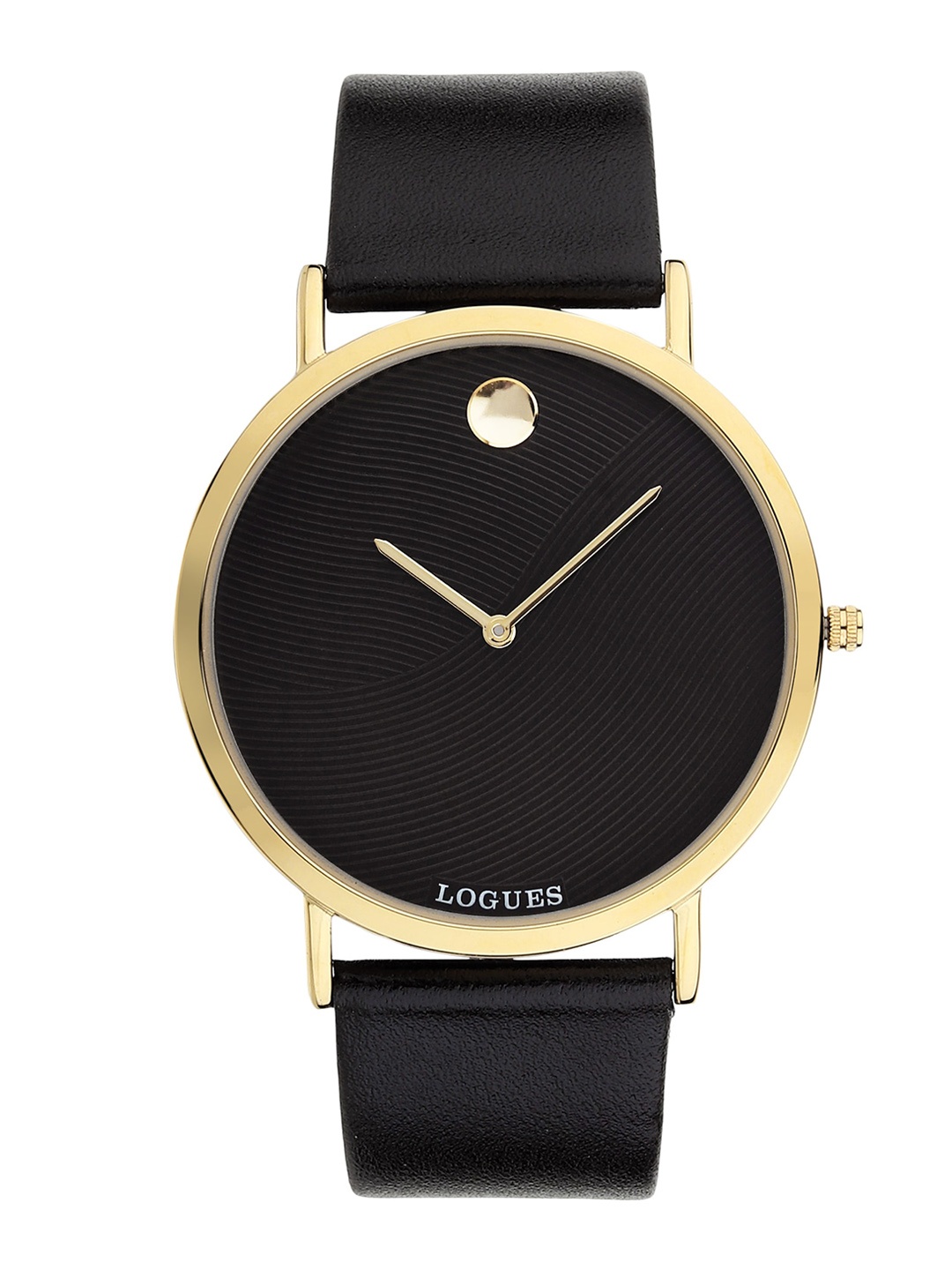 

LOGUES Men Leather Straps Analogue Watch G 1466 YL-05, Black