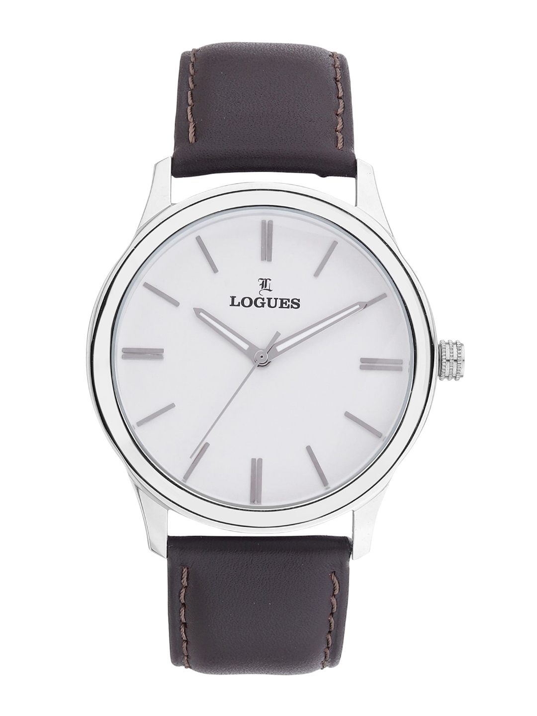 

LOGUES Men Textured Dial & Leather Straps Analogue Watch G E-828 SL-02, White
