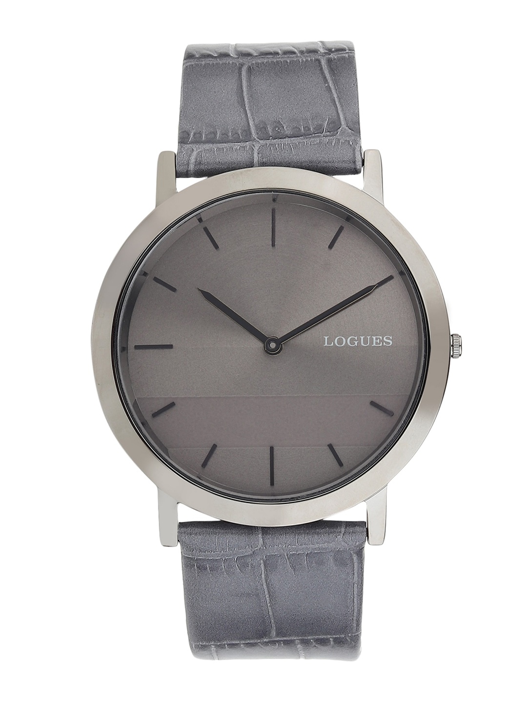

LOGUES Men Leather Textured Straps Analogue Watch G 1482 QL-27, Grey