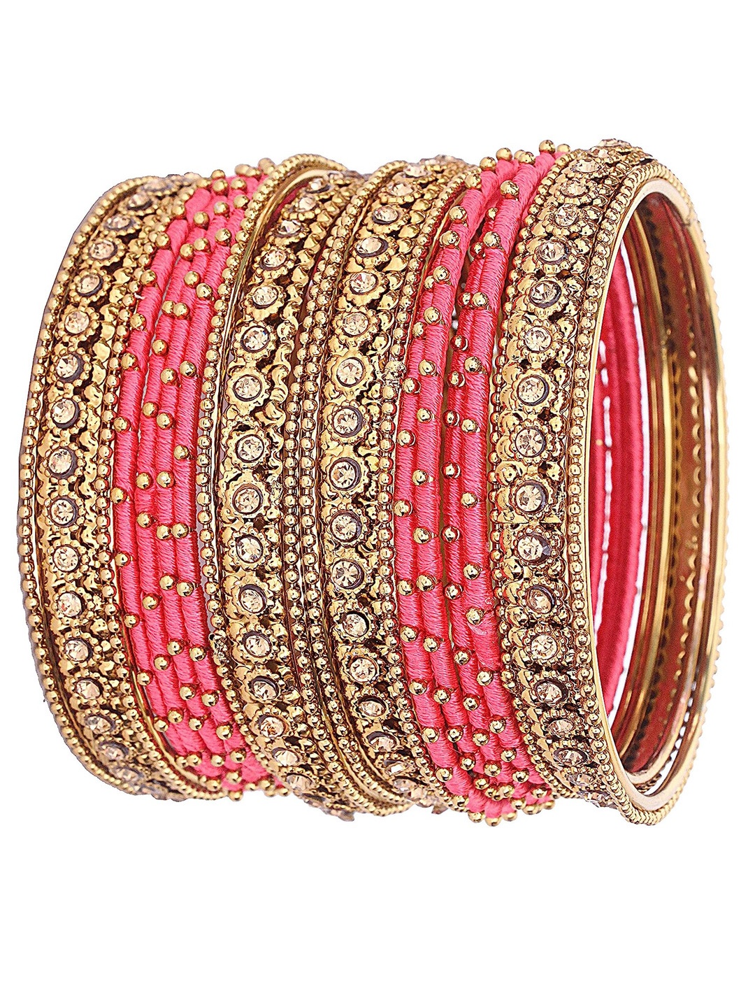 

NMII Set Of 20 Gold Plated Zircon-Studded Bangles