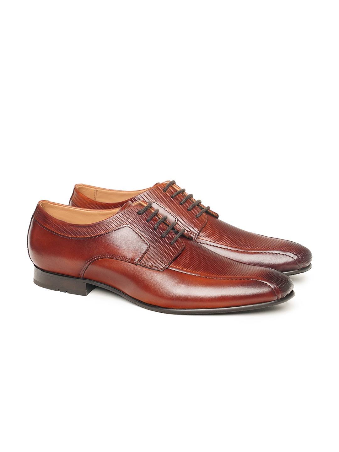 

Ruosh Men Textured Formal Derbys, Tan