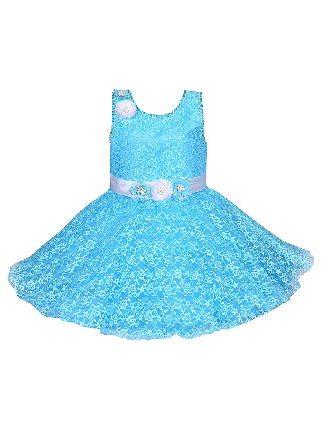 

Wish Karo Girls Net Fit & Flare Dress, Blue