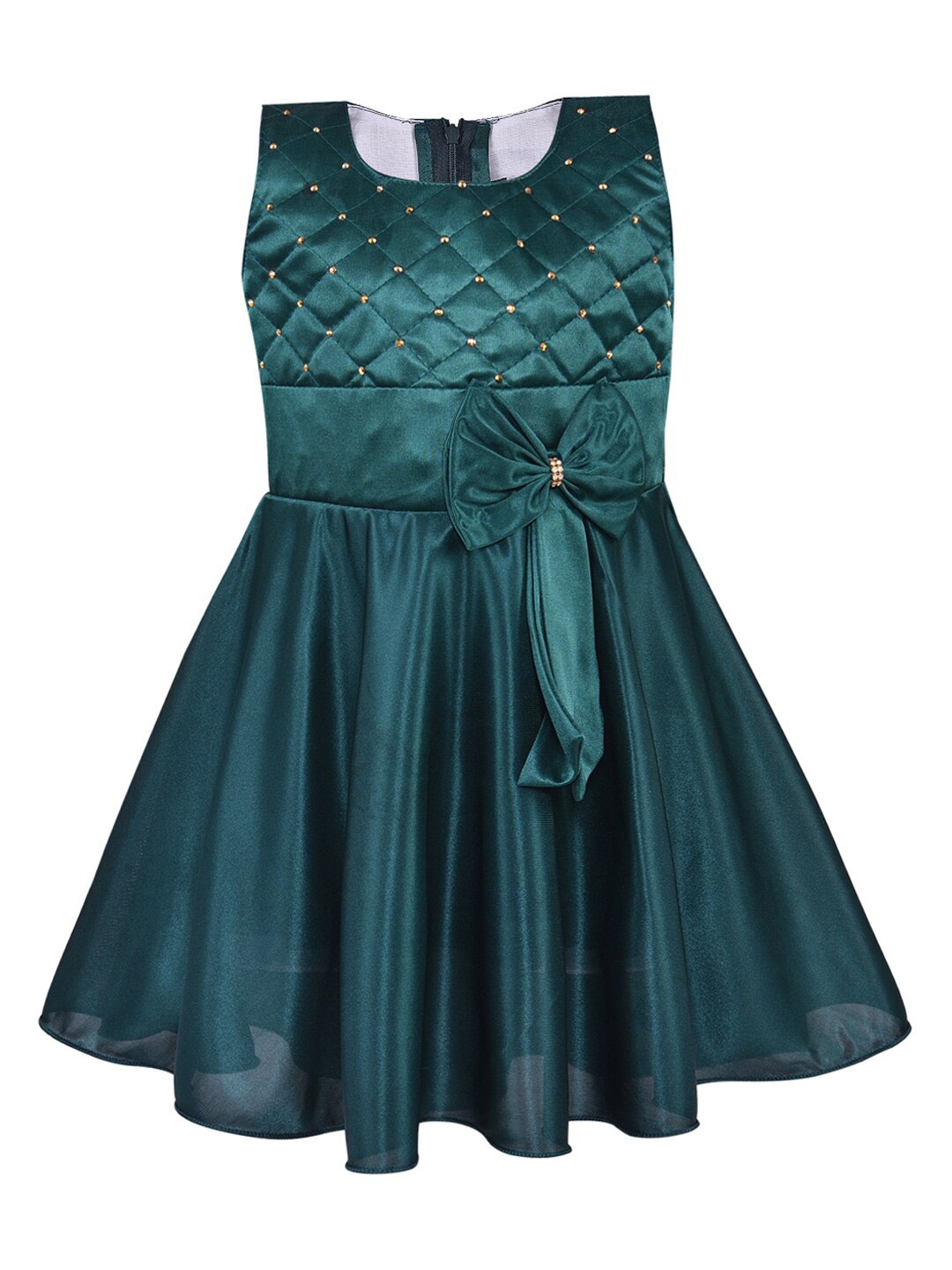 

Wish Karo Girls Satin A-Line Dress, Green
