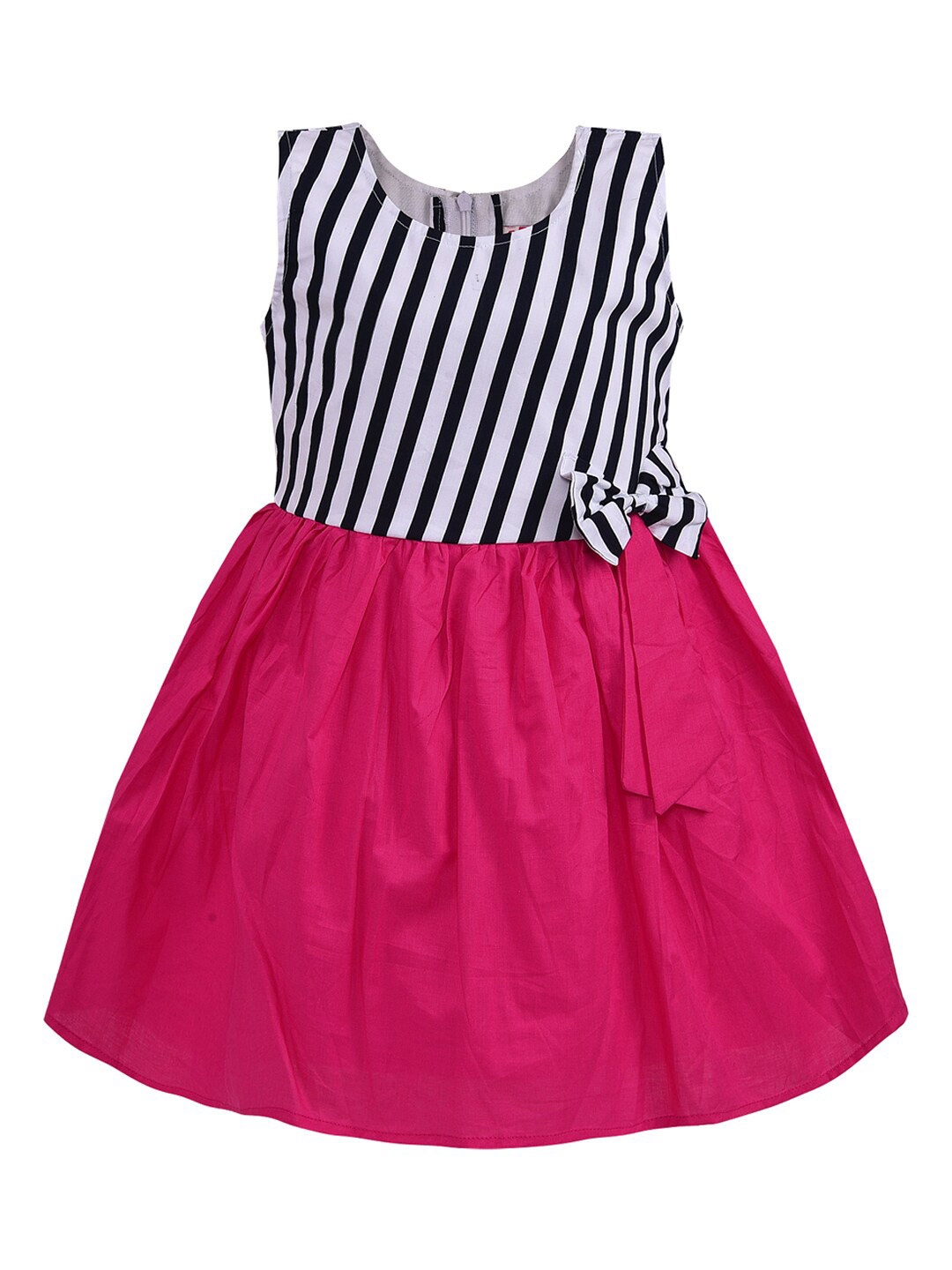 

Wish Karo Girls Striped Fit & Flare Dress, Pink