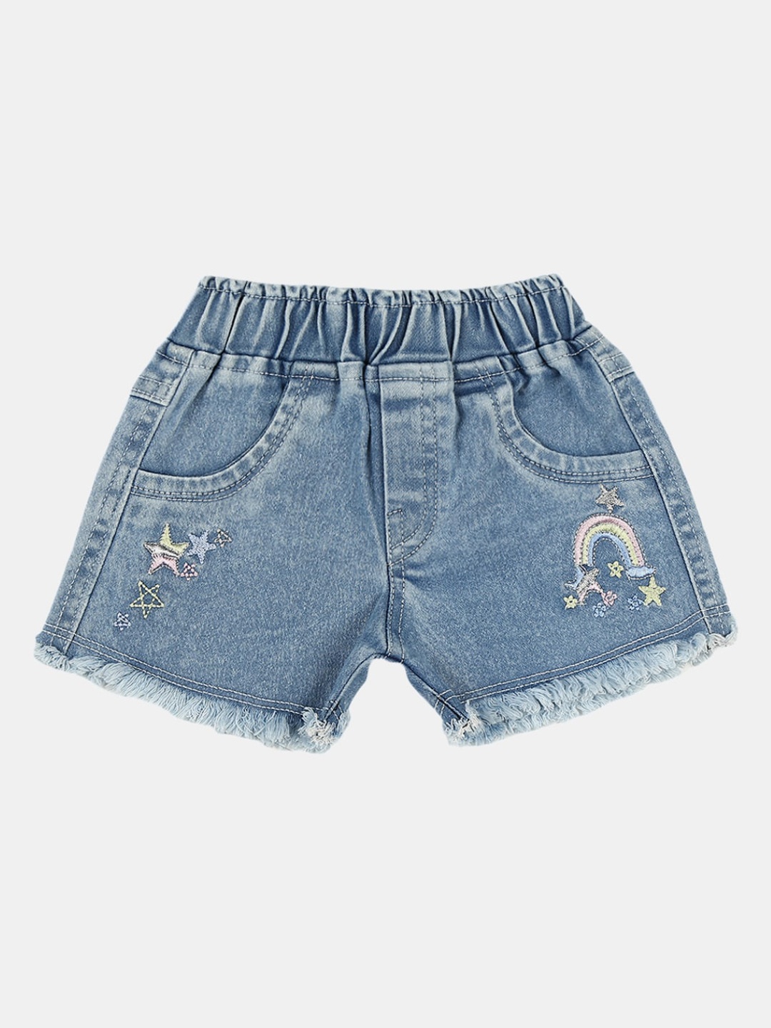 

V-Mart Infant Cotton Mid-Rise Denim Shorts, Blue