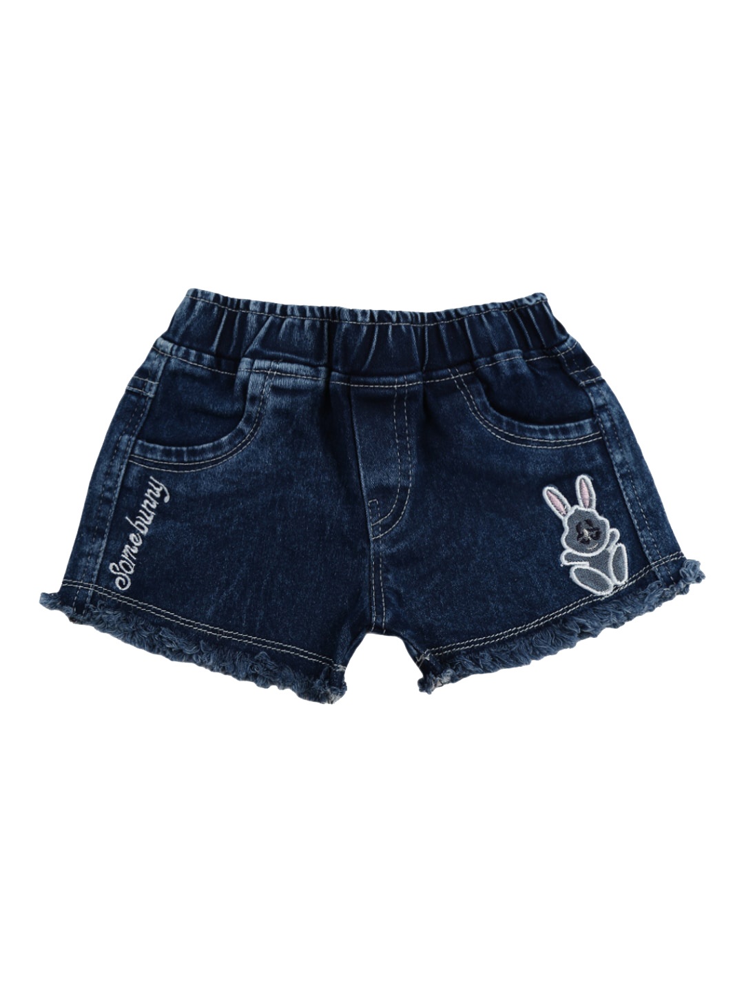 

V-Mart Infants Kids Washed Cotton Denim Shorts, Navy blue