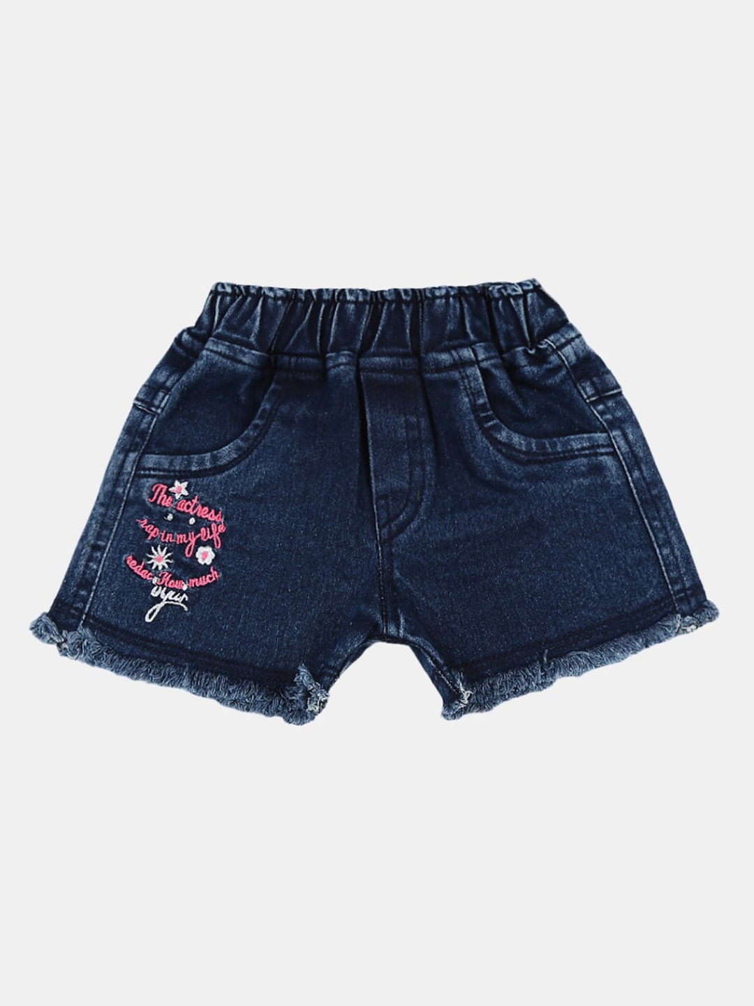 

V-Mart Infant Cotton Mid-Rise Denim Shorts, Blue