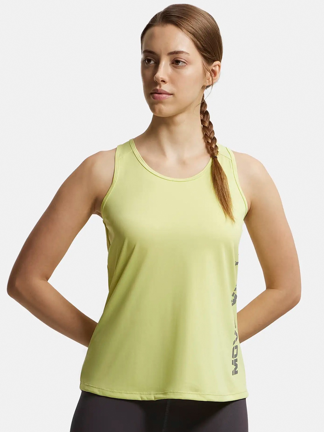 

Jockey Microfiber Fabric Graphic Printed Tank Top With Breathable Mesh-MW33, Yellow