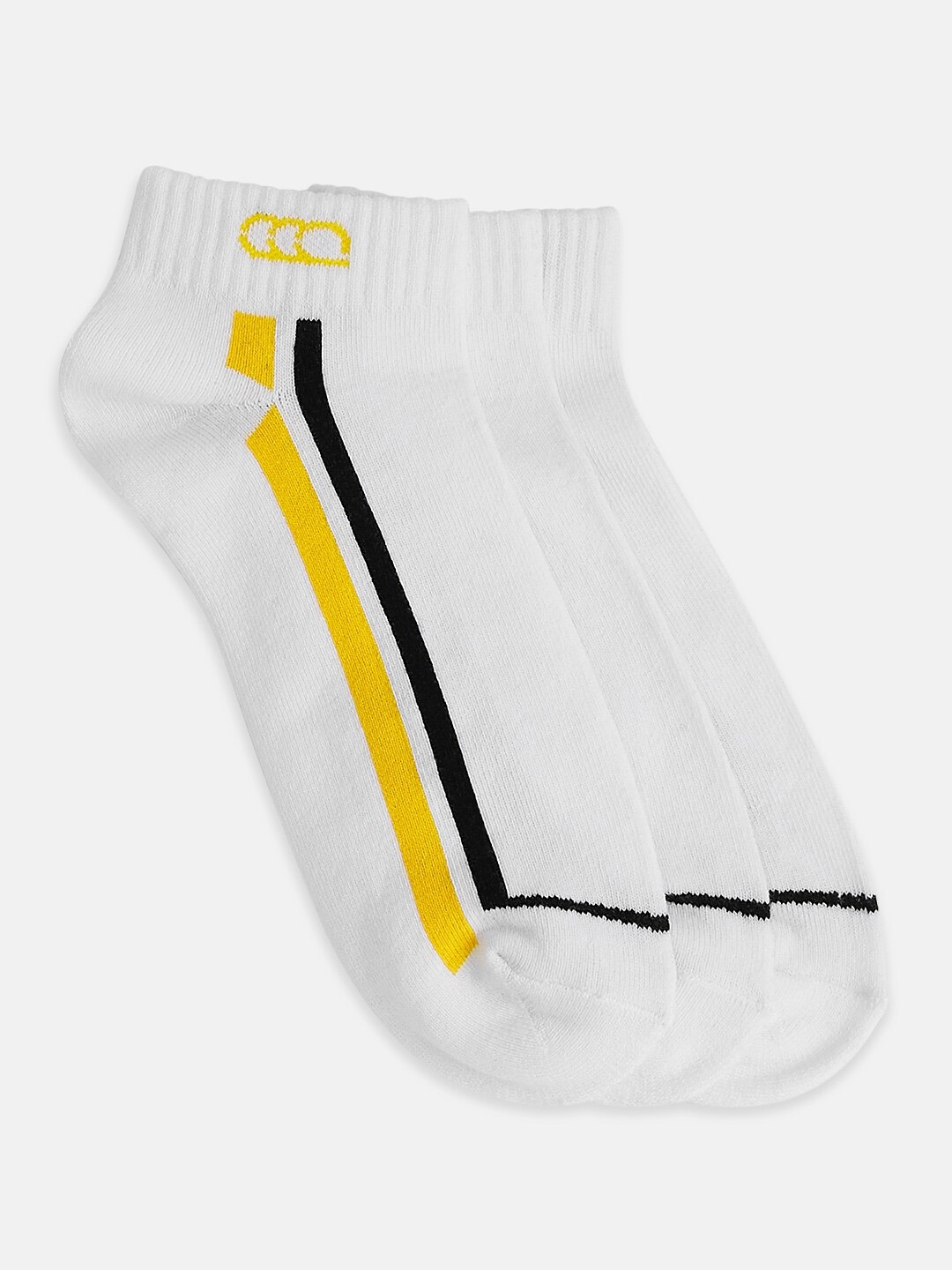 

Ajile by Pantaloons Men Pack Of 3 Striped Ankle Length Socks, White