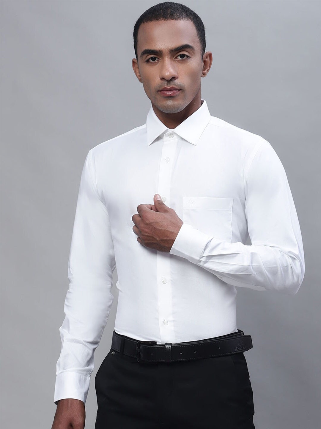 

Cantabil Spread Collar Cotton Formal Shirt, White