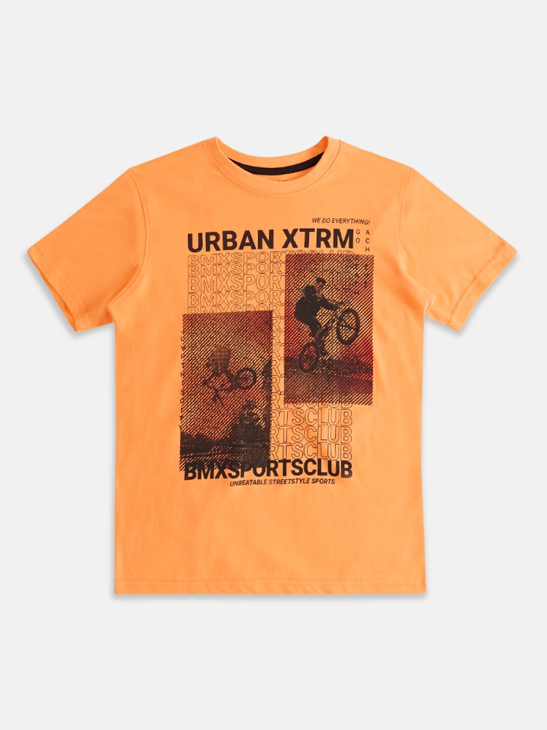 

Pantaloons Junior Boys Graphic Printed Round Neck Cotton T-shirt, Orange