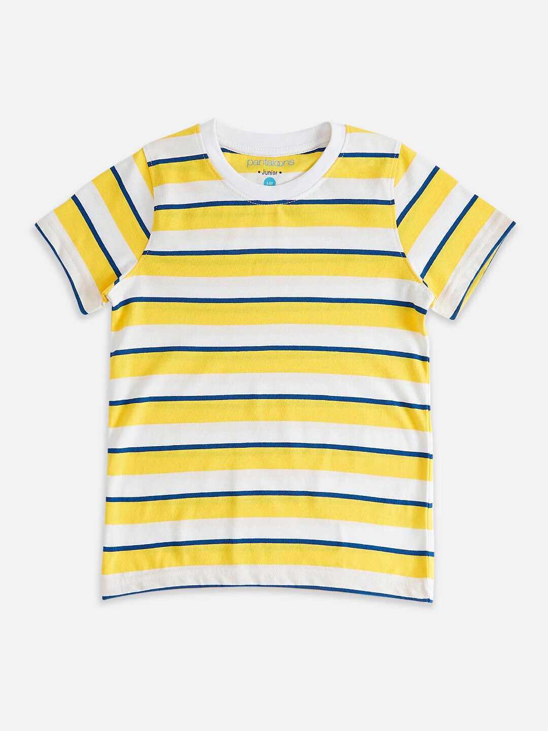 

Pantaloons Junior Boys Striped CottonT-shirt, Blue