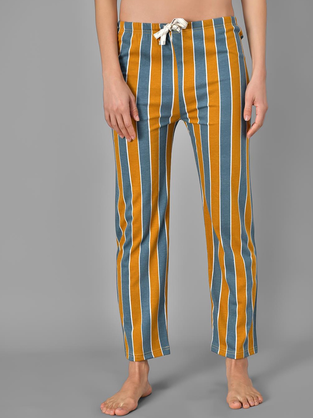 

Kotty Striped Cotton Lounge Pants, Mustard