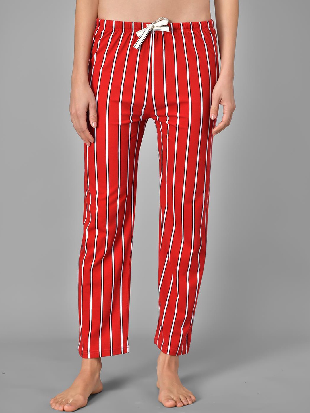 

Kotty Striped Cotton Lounge Pants, Red