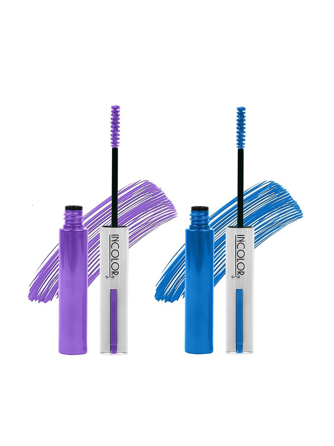 

INCOLOR Set of 2 Long Lasting Mascaras 6 ml Each - True Purple 06 & Blueberry Pop 03, Blue