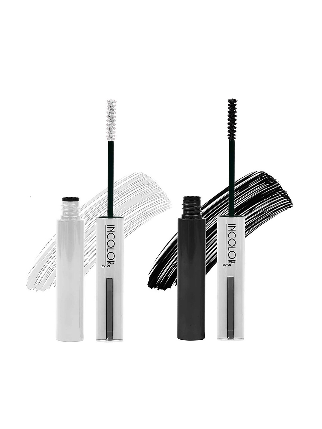 

INCOLOR Set of 2 Long Lasting Mascaras 6 ml Each - Smokey Black 01 & Milky White 02