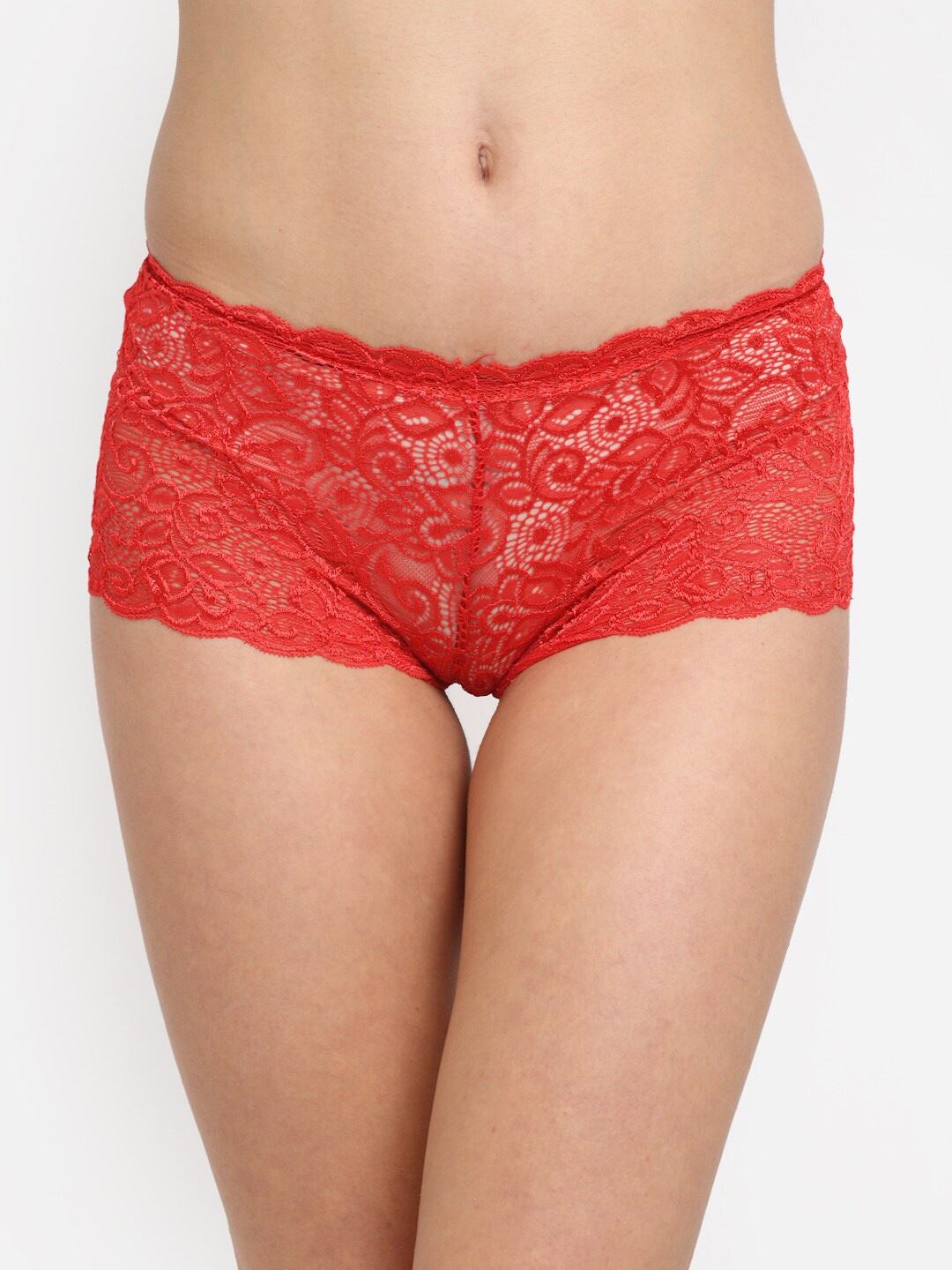 

Friskers Women Self-Design Cotton Hipster Briefs, Red