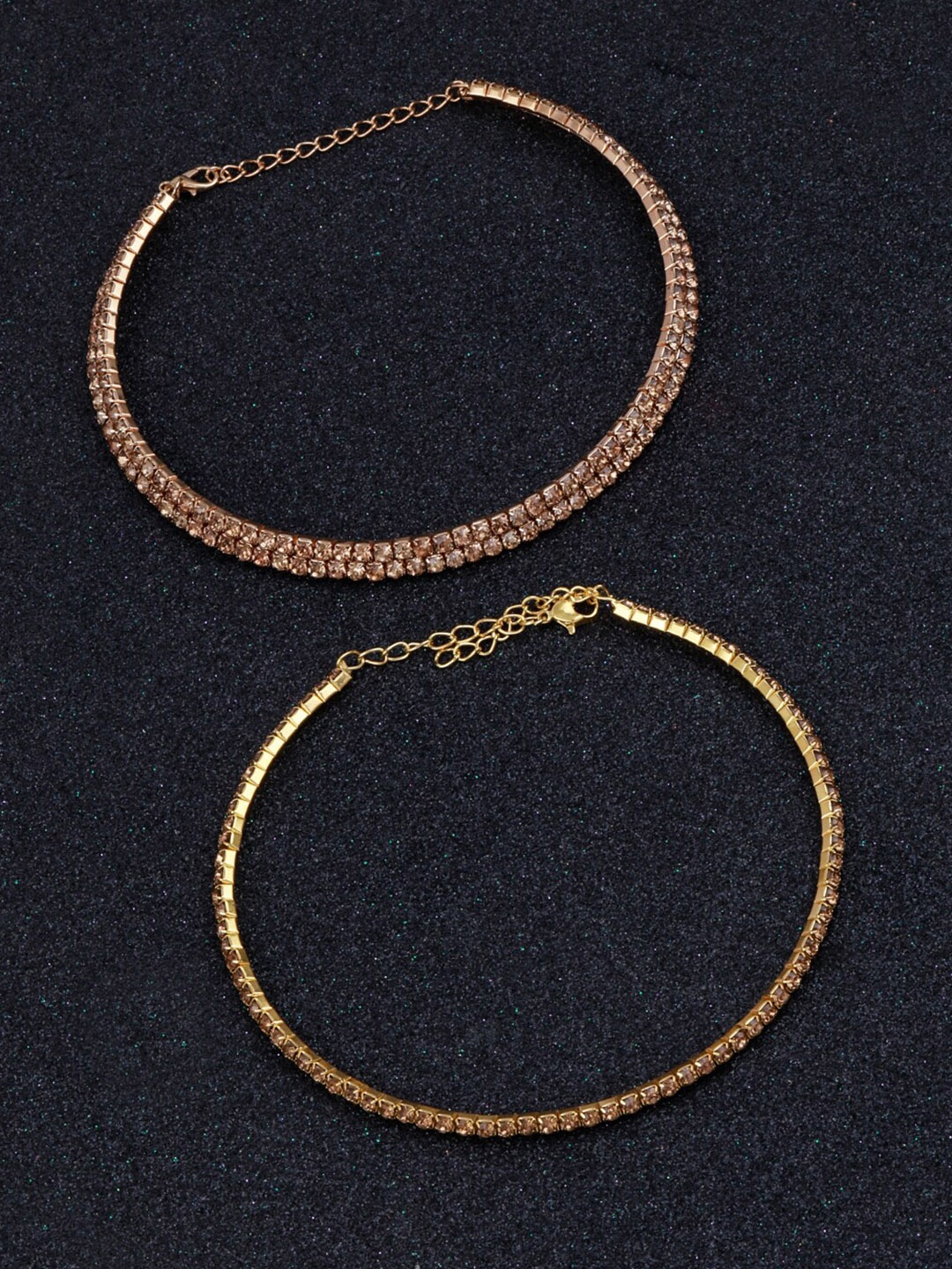 

Silver Shine Set Of 2 Gold-Plated Choker Necklace