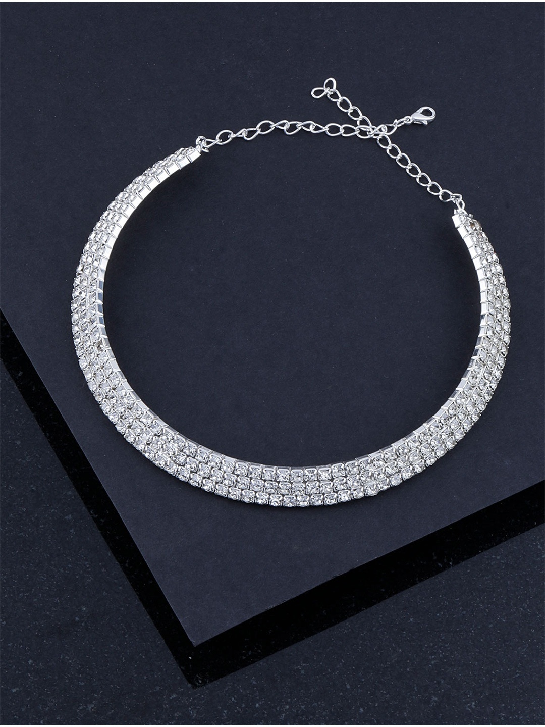 

Silver Shine Silver-Plated Choker Necklace