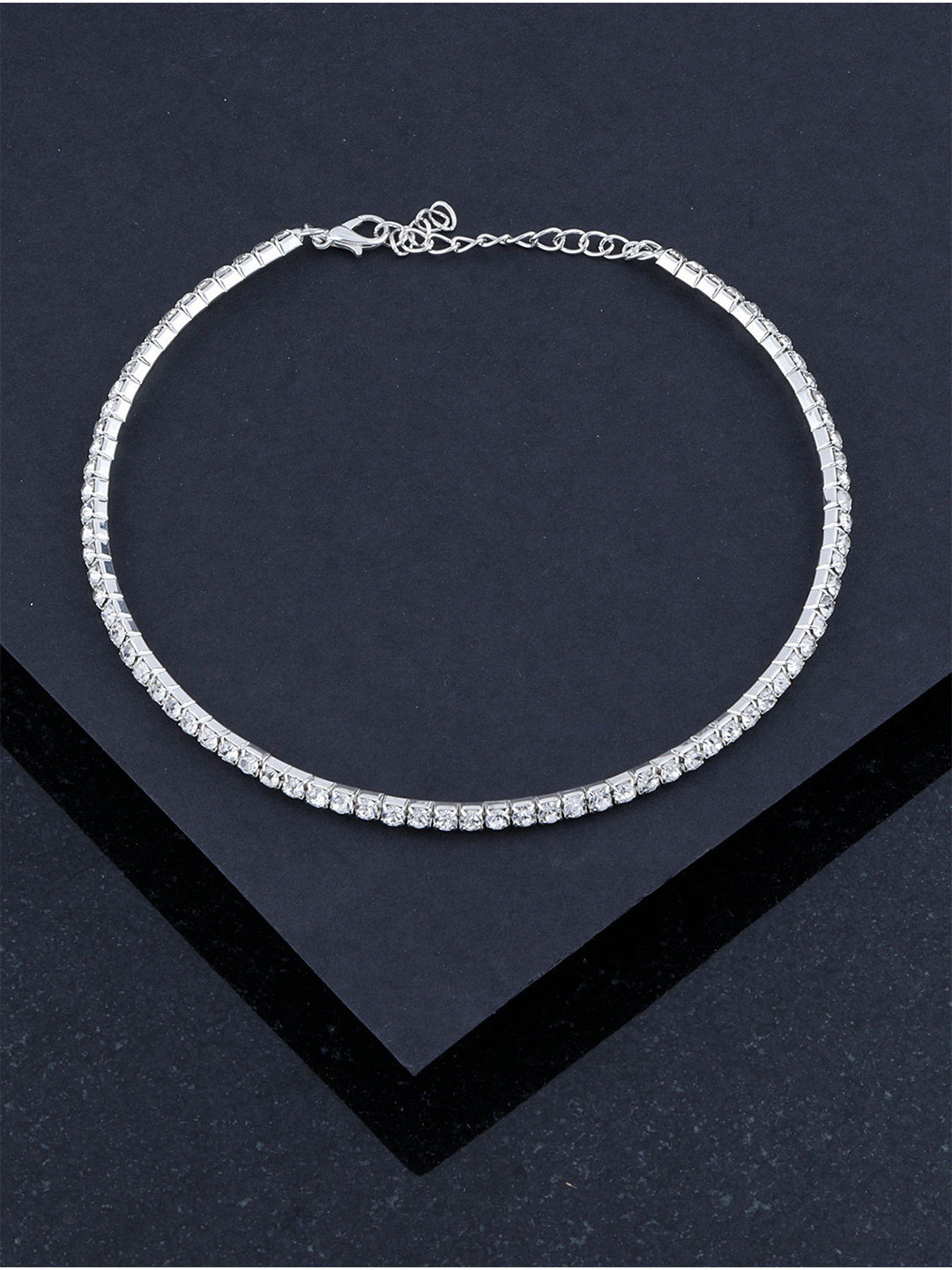 

Silver Shine Silver-Plated Choker Necklace