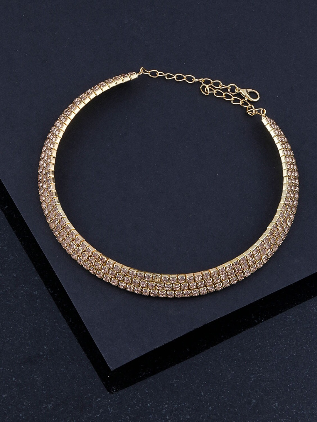 

Silver Shine Gold-Plated Choker Necklace
