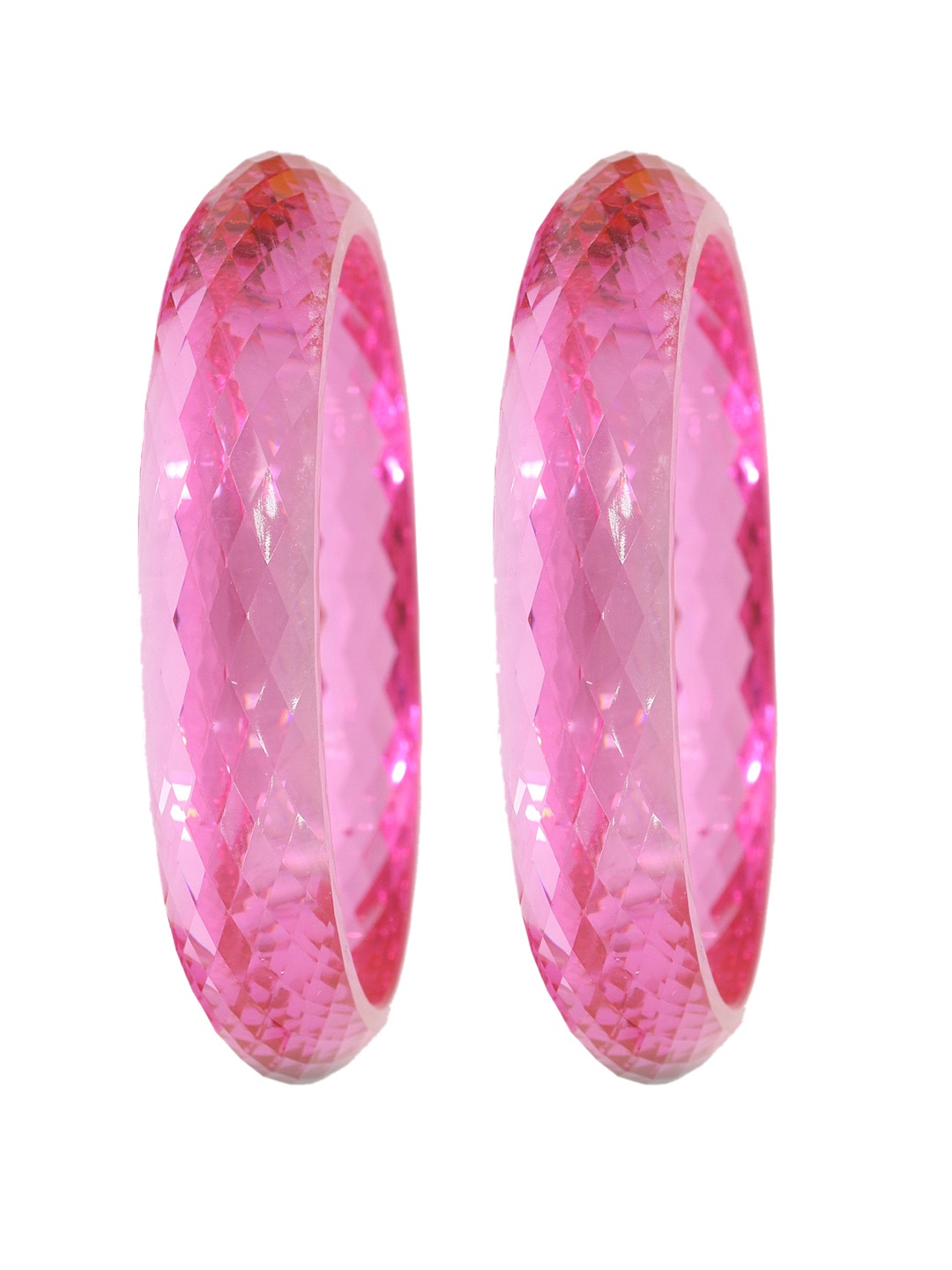 

NMII Set Of 2 Diamond Cut Pattern Finished Kadas, Pink