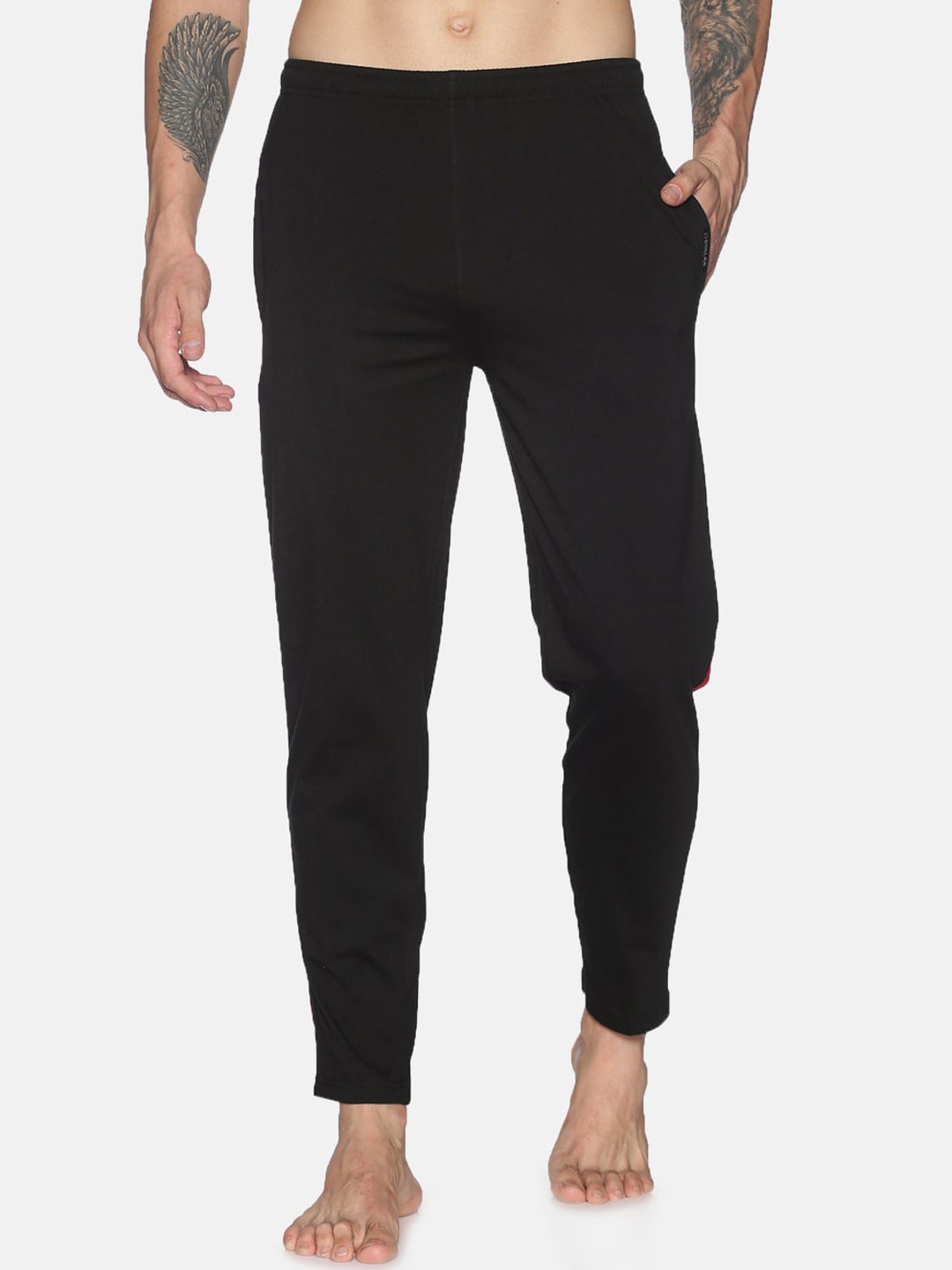 

Dollar Men Mid-Rise Cotton Straight Lounge Pants, Black