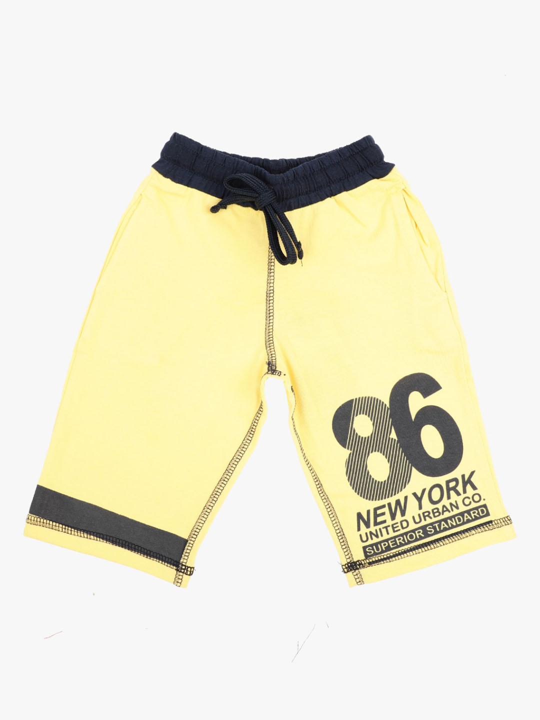 

V-Mart Boys Regular Fit Typography Printed Cotton Shorts, Yellow