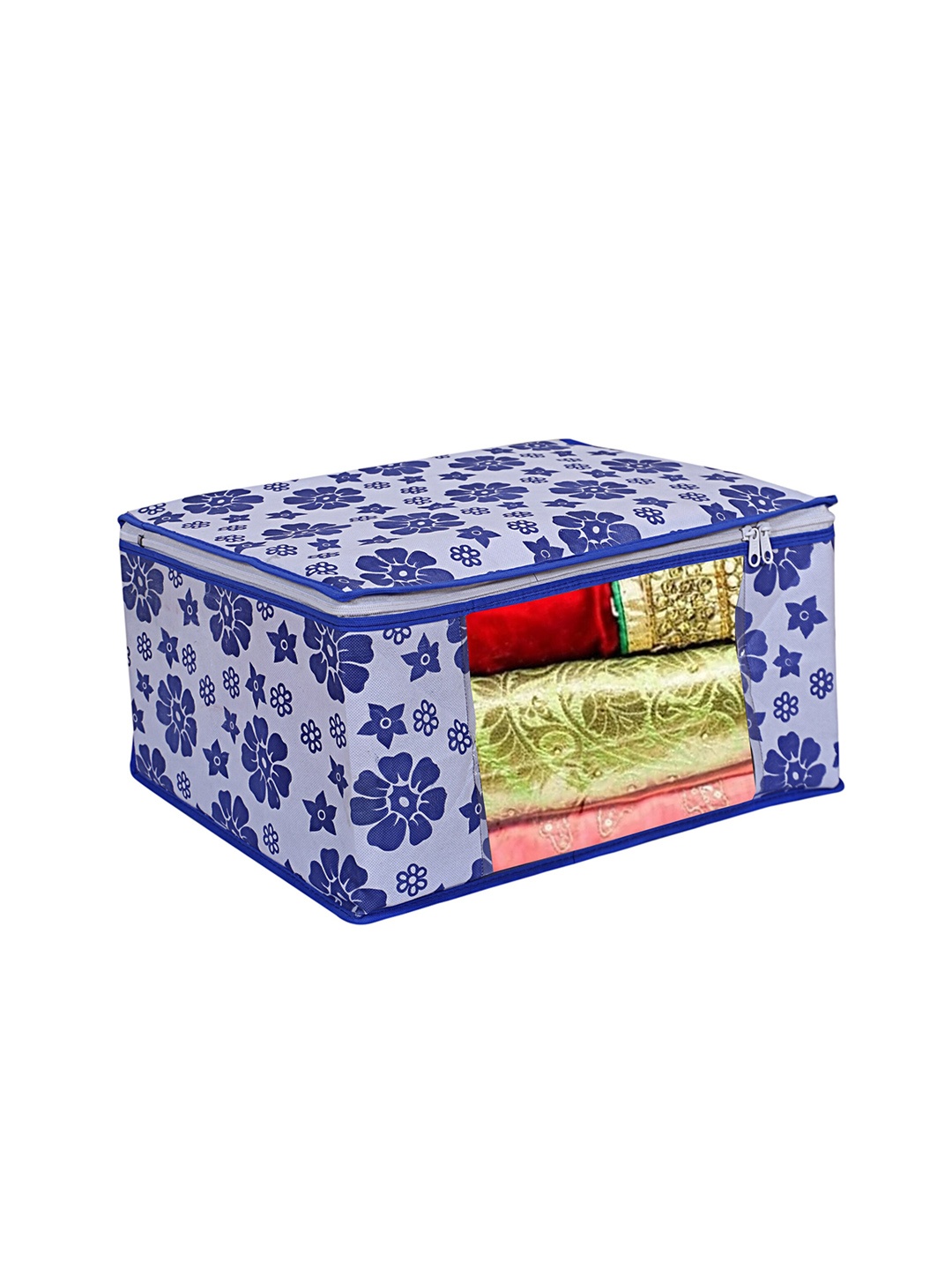 

Home Fresh Blue Printed Saree Organiser