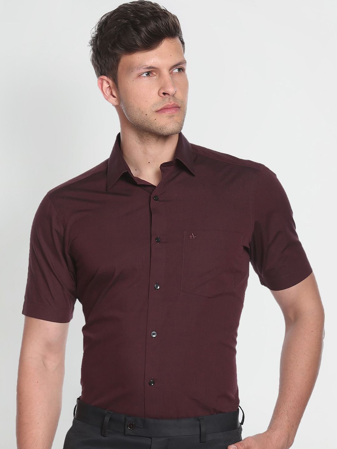 

Arrow Cutaway Collar Pure Cotton Formal Shirt, Maroon